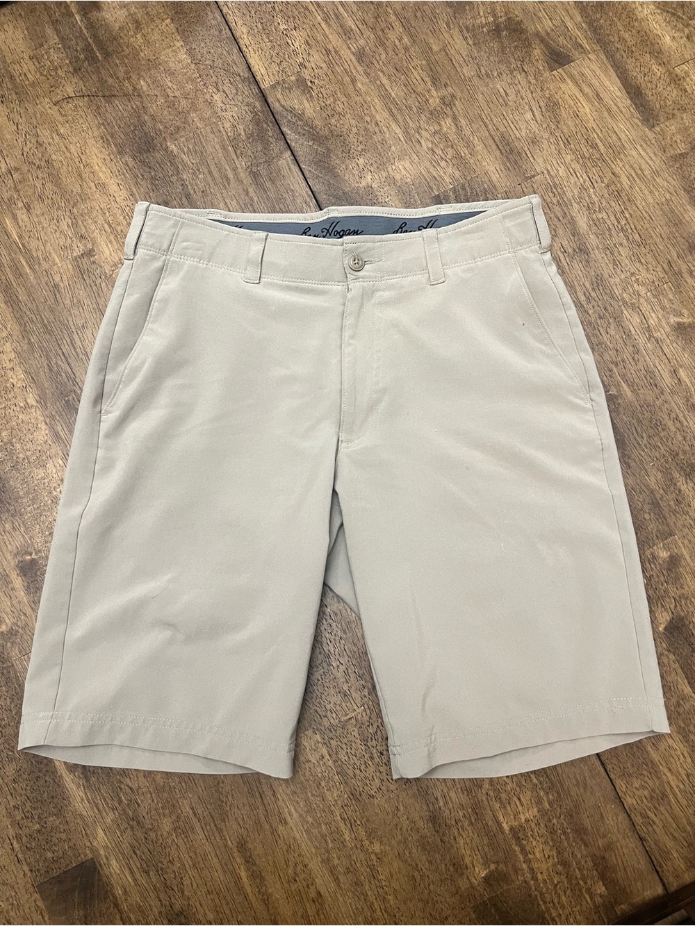 Hogan Men's Light Beige Flat-Front Shorts